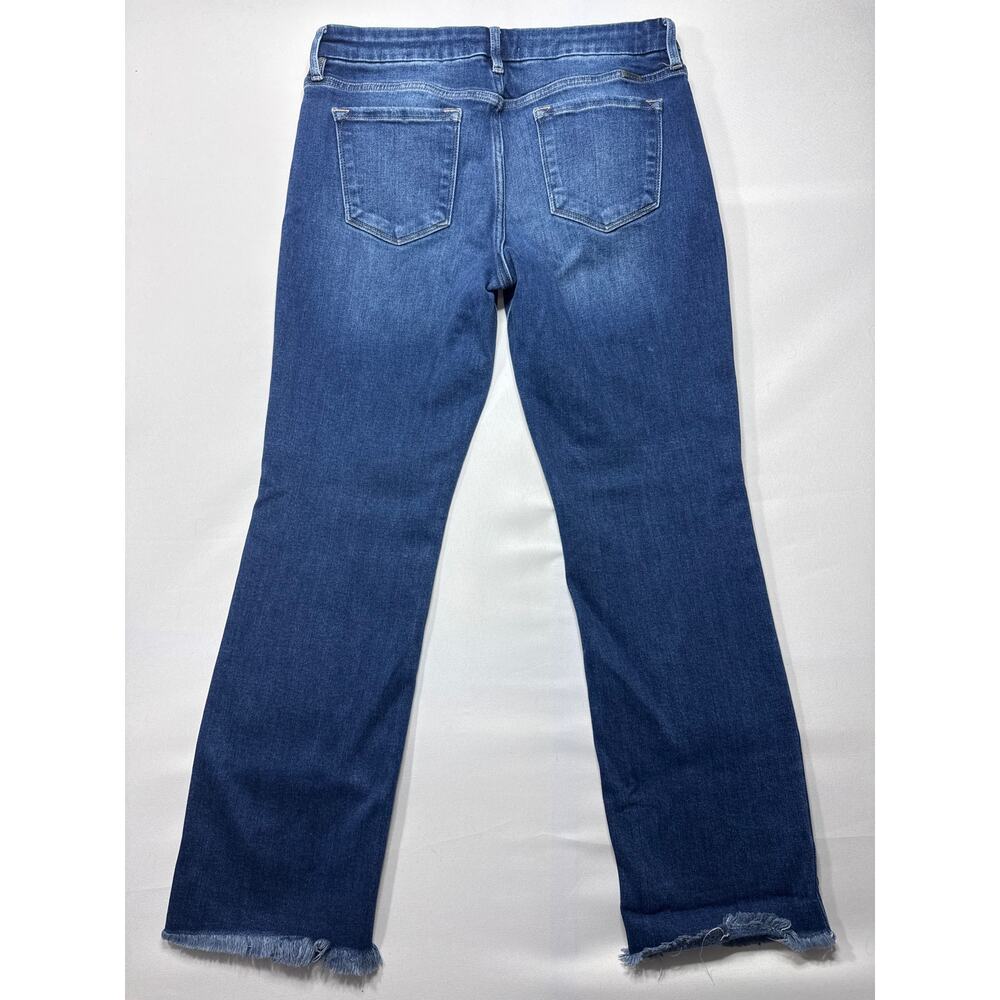KanCan Women's Frayed Hem Straight Leg Stretch Blue Jeans - Size 31 (32x29) - Picture 2 of 5